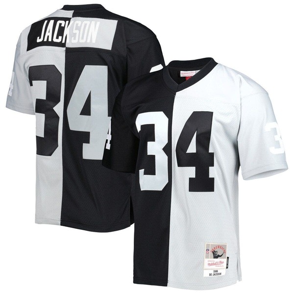 ミッチェル&ネス メンズ トップス シャツ ジャージー Men's Mitchell & Ness Bo Jackson Black/Silver Las Vegas Raiders 1988 Split Legacy Replica Jersey Black ブラック|ReVida 店
