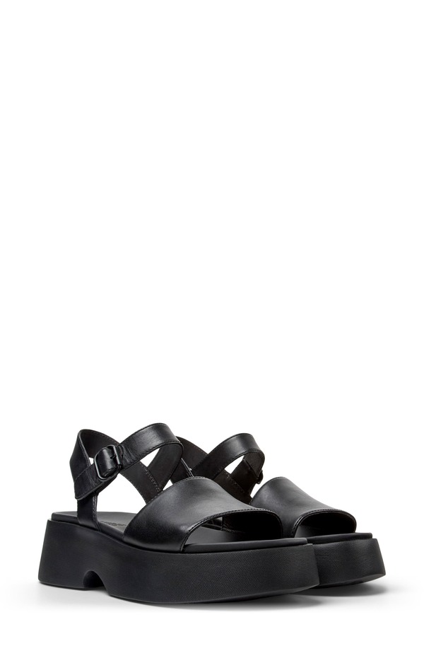 カンペール レディース シューズ サンダル アンクル Camper Tashankle Strap Wedge Sandal Black ブラック｜ReVida 店