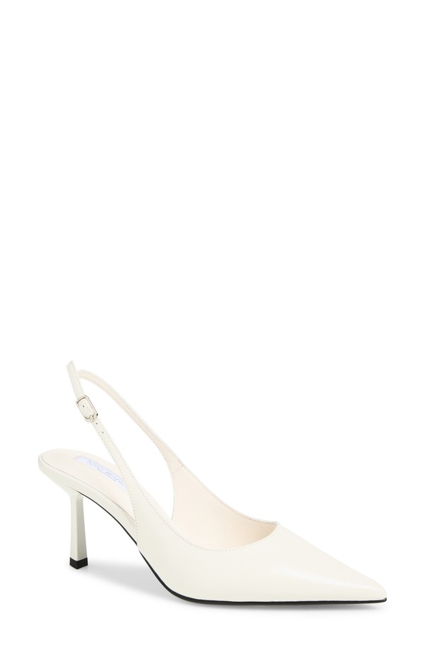 トニービアンコ レディース シューズ パンプス Tony Bianco Baz Pointed Toe Slingback Pump White High Shine 白いこと
