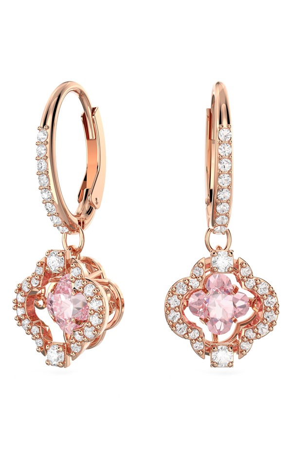 スワロフスキー レディース アクセサリー ピアス・イヤリング Swarovski Una Clover Crystal Drop Earrings PINK ピンク｜ReVida 店