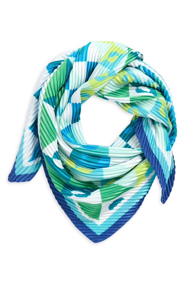 エコー レディース アクセサリー マフラー・ストール・スカーフ プリーツ Echo Mosaic Geo Pleatediamond Scarf AQUA アクア｜ReVida 店