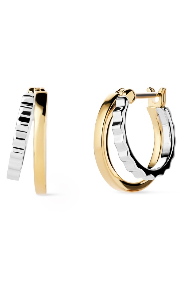 アナルイサ レディース アクセサリー ピアス・イヤリング Ana Luisa Toda Two-Tone Double Hoop Earrings GOLD / SILVER ゴールド｜ReVida 店