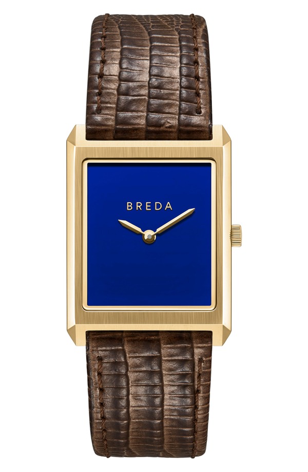 ブレダ レディース アクセサリー 腕時計 レザー BREDA Virgileather Strap Two-Tone Tank Watch 26mm x 35mm GOLD ゴールド|ReVida 店