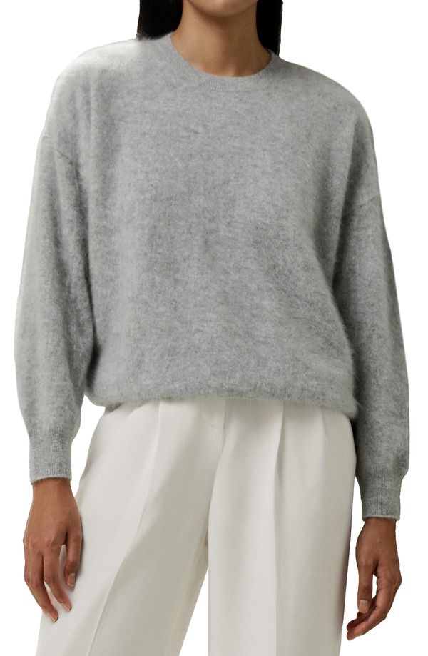 リリーシルク レディース アウター パーカー・スウェット セーター Lilysilk Women's Brushed Cashmere Pullover Sweater Light Gray グレー|ReVida 店