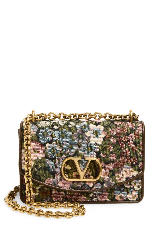 ヴァレンティノ レディース バッグ フラワー柄 フラワー Valentino Garavani Small DeVain Floral Jacquard Shoulder Bag MULTI PINK ピンク｜ReVida 店