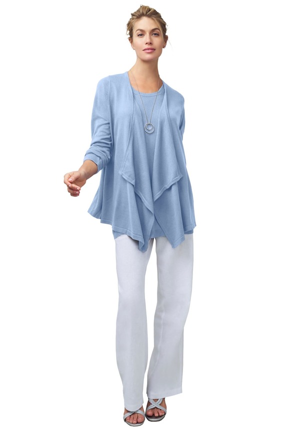ジェシカロンドン レディース アウター パーカー・スウェット プラスサイズ カーディガン Jessica London Flyaway Cardigan (Plus Regular) AZURE MIST|ReVida 店