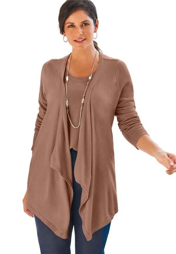 ジェシカロンドン レディース アウター パーカー・スウェット プラスサイズ カーディガン Jessica London Flyaway Cardigan (Plus Regular) CREAMY MOCHA モカ｜ReVida 店 15,466円