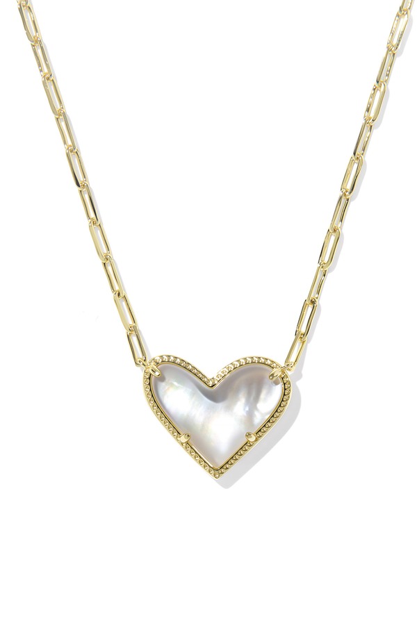 ケンドラスコット レディース アクセサリー ネックレス・チョーカー レース Kendra Scott Ari Heart Pendant Necklace GOLD IVORY MOTHER OF PEARL アイボリー｜ReVida 店