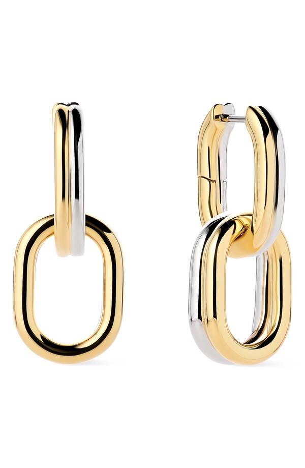 アナルイサ レディース アクセサリー ピアス・イヤリング Ana Luisash Two-Tone Double Hoop Earrings GOLD / SILVER ゴールド｜ReVida 店