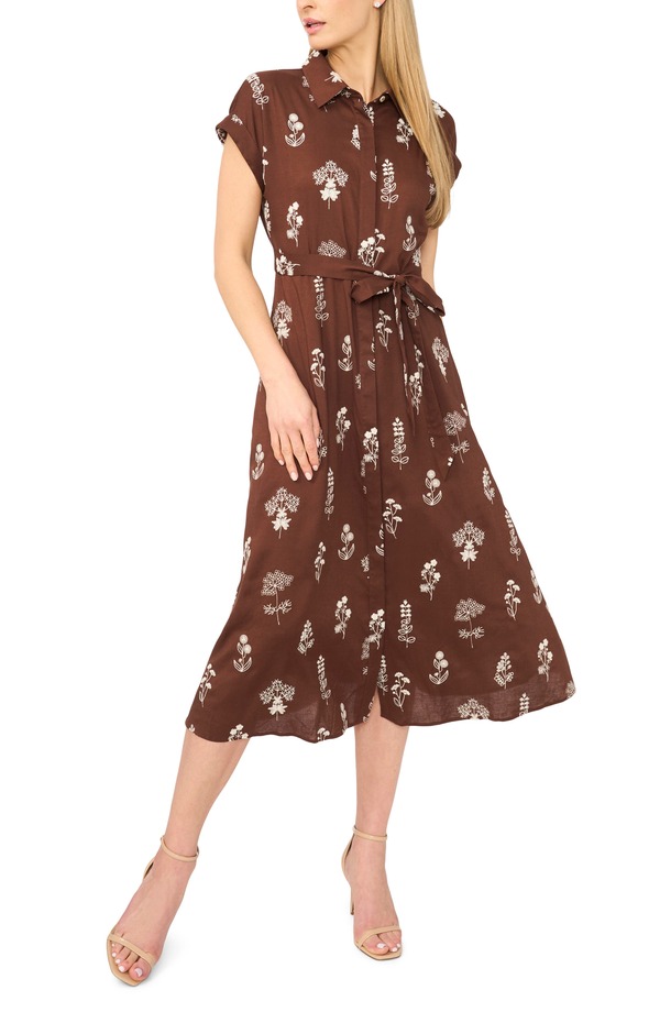 テッドベーカー レディース トップス ワンピース ミディ Ted Baker Brandi Tie Waist Midi Dress BITTER CHOCOLATE チョコレート｜ReVida 店