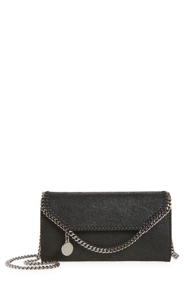 ステラマッカートニー レディース バッグ レザー フェイクレザー Stella McCartney Falabella Shaggy Faux Leather Wallet on a Chain BLACK ブラック|ReVida 店