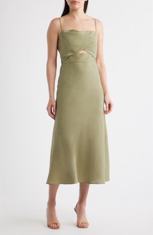 ブラックハロ レディース トップス ワンピース カットアウト リネン Black Halo Jada Cutout Detailinen Dress CYPRESS｜ReVida 店 79,640円