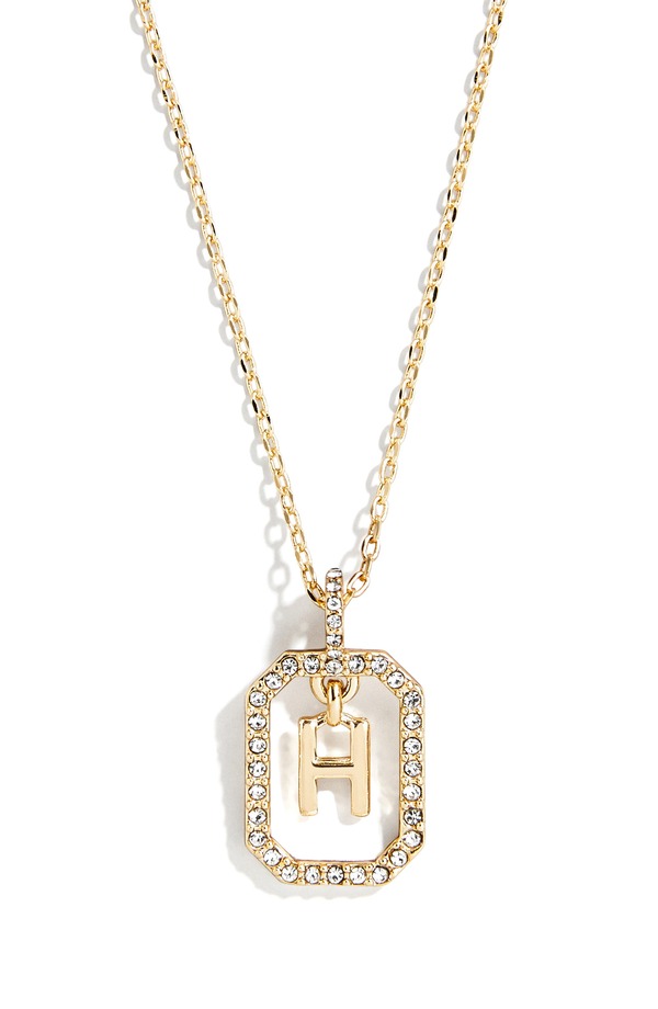 バウブルバー レディース アクセサリー ネックレス・チョーカー レース BaubleBar Alicia Intial Pendant Necklace CLEAR - H｜ReVida 店