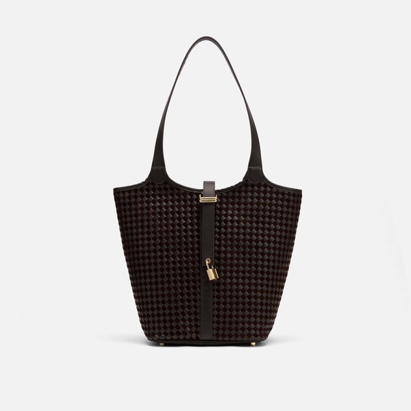 マークノーラン レディース バッグ レザー MARC NOLAN Mila Leather Tote Bag Brown Woven ブラウン｜ReVida 店
