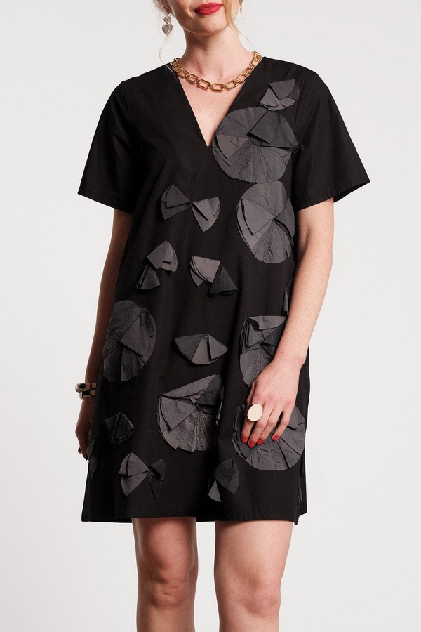 フランセスバレンタイン レディース トップス ワンピース Frances Valentine Schooner Dress Flowers Black ブラック｜ReVida 店