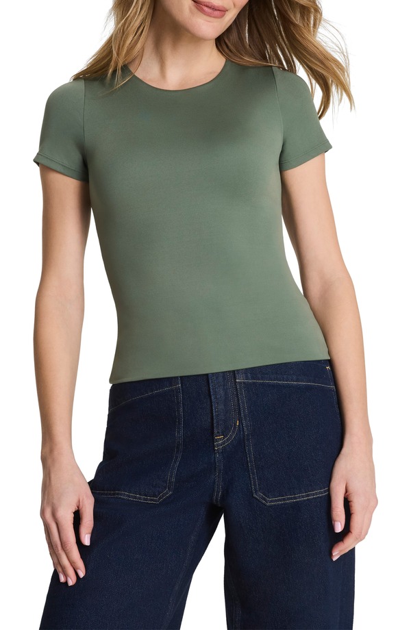 スパンク レディース トップス シャツ クルーネック ジャージー SPANXsmooth Jersey Crewneck T-Shirt EUCALYPTUS|ReVida 店