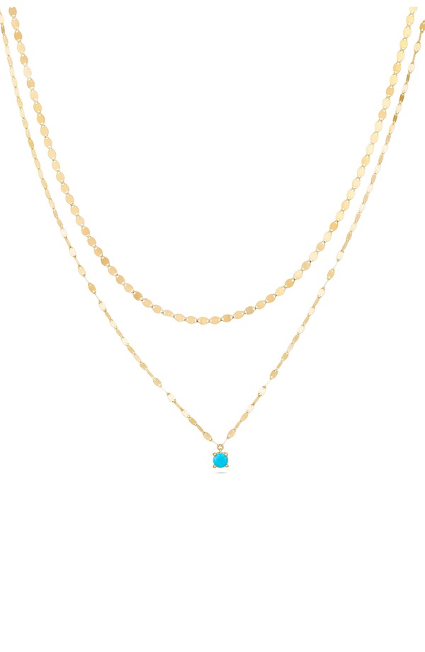 ラナ レディース アクセサリー ネックレス・チョーカー レース LANA Solo Turquoise Double Strand Necklace YELLOW GOLD イエロー|ReVida 店