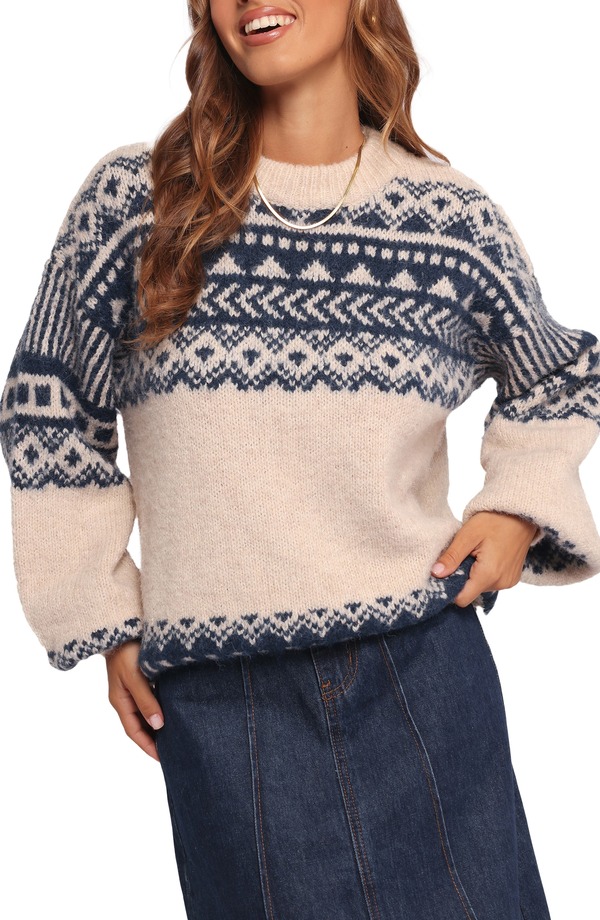 ペタルアンドパップ レディース アウター パーカー・スウェット セーター Petal & Pup Lincoln Fair Isle Sweater NAVY ネイビー｜ReVida 店