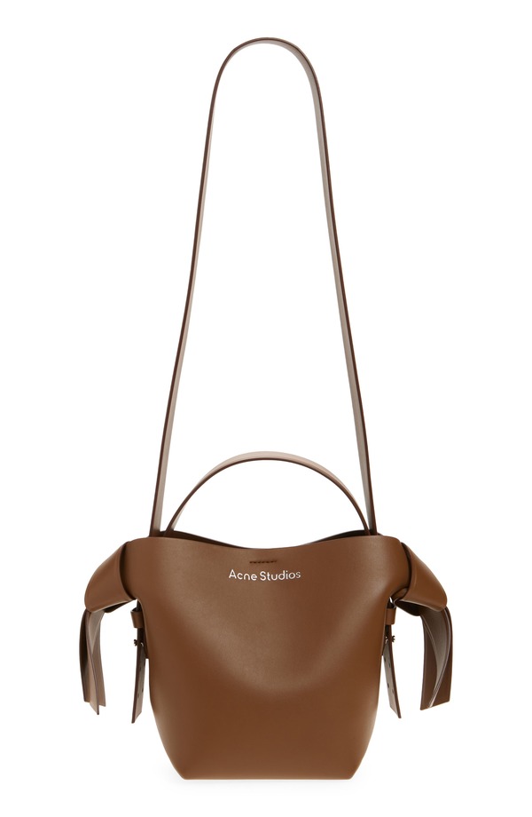 アクネ ストゥディオズ レディース バッグ ミニ レザー Acne Studios Mini Musubi Leather Shoulder Bag CAMEL BROWN ブラウン|ReVida 店