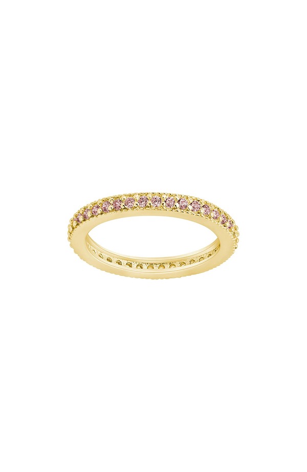 スターリングフォーエバー レディース アクセサリー 指輪 Sterling Forever Cubic Zirconia Pav Thin Band Rin gOLD/ PINK ピンク｜ReVida 店