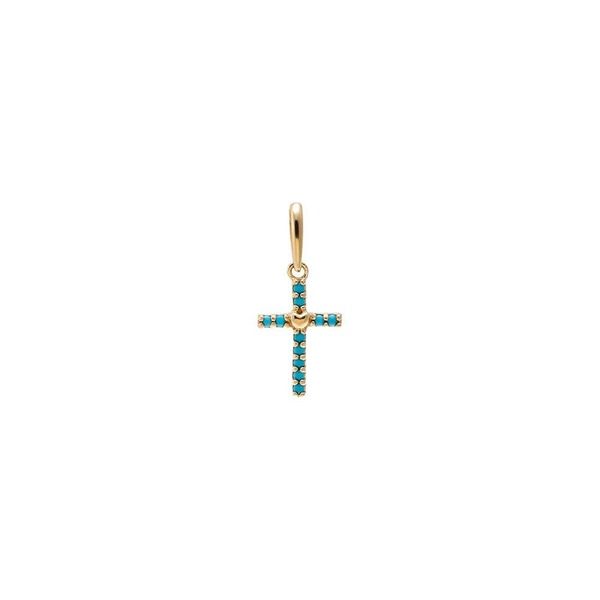 バイ アディナ エデン レディース アクセサリー ネックレス・チョーカー BY ADINA EDEN Turquoise Cross Charm 14K Turquoise ターコイズ｜ReVida 店