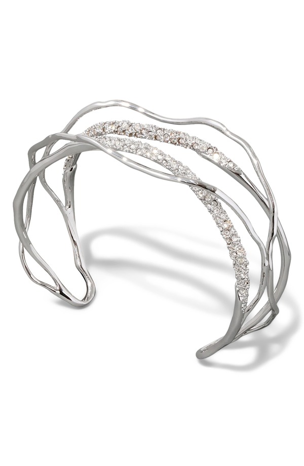 アレクシス ビッター レディース アクセサリー ブレスレット・バングル・アンクレット Alexis Bittar Solanales Crystal Cuff SILVER/ CRYSTALS シルバー｜ReVida 店