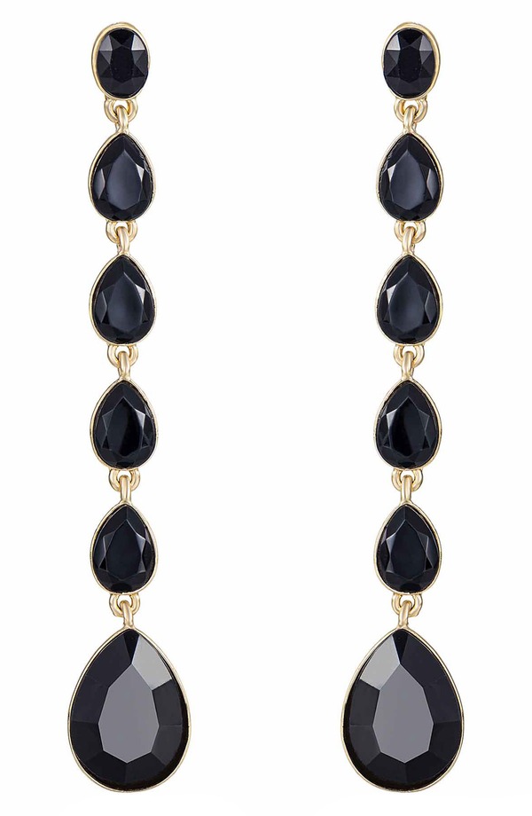 エティカ レディース アクセサリー ピアス・イヤリング Ettika Teardrop Crystalinearrings BLACK ブラック|ReVida 店