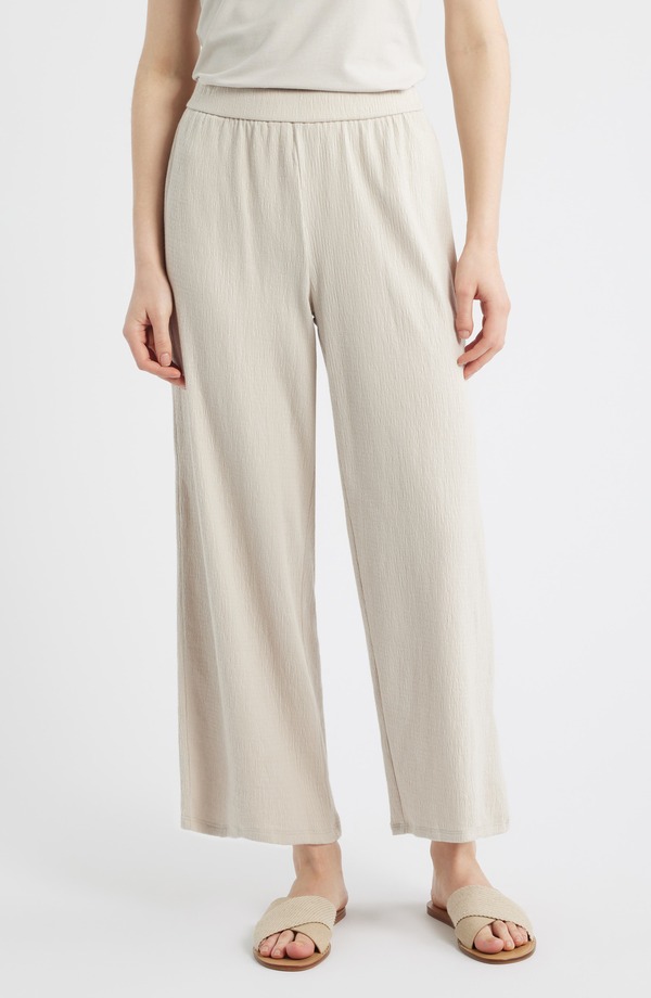 エイリーンフィッシャー レディース ボトムス カジュアルパンツ ワイドレッグ アンクル ジャージー Eileen Fisher Jersey Ankle Wide Leg Pants PARUS｜ReVida 店