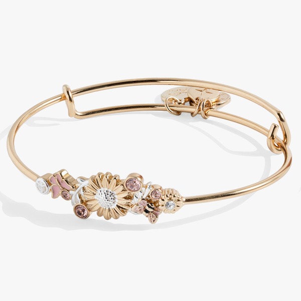 アレックスアンドアニ レディース アクセサリー ブレスレット・バングル・アンクレット フラワー柄 フラワー Alex and Ani Floral In-LineWB Gold ゴールド｜ReVida 店