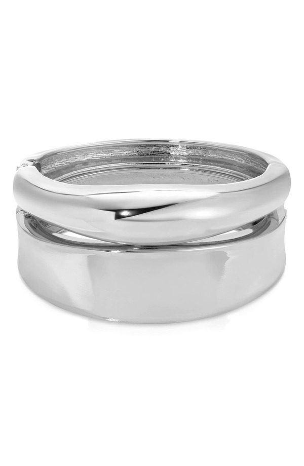 エティカ レディース アクセサリー ブレスレット・バングル・アンクレット Ettika Set of 2 Bangle Bracelet sILVER シルバー｜ReVida 店
