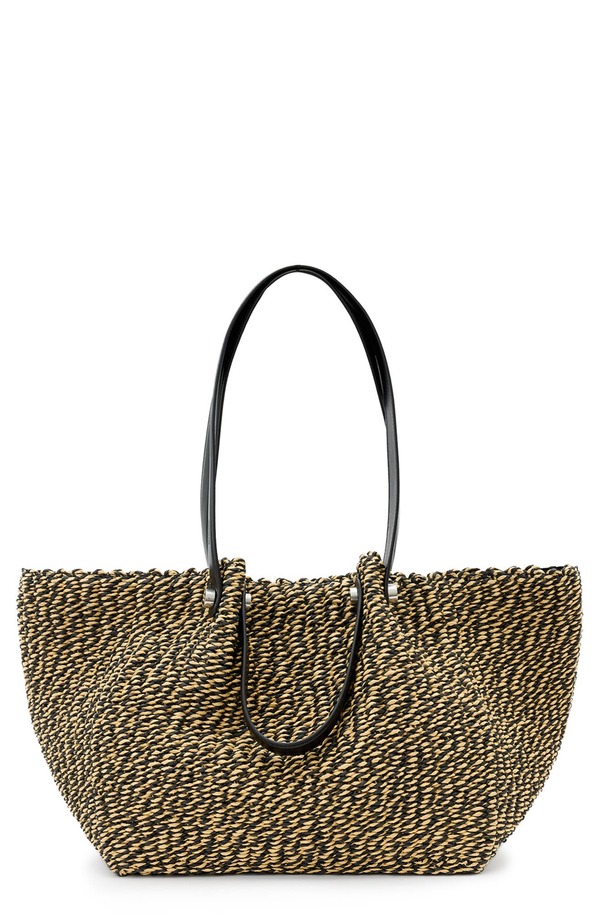 オールセインツ レディース バッグ AllSaints Allington Paper Straw Tote BLACK/ NATURAL ブラック|ReVida 店