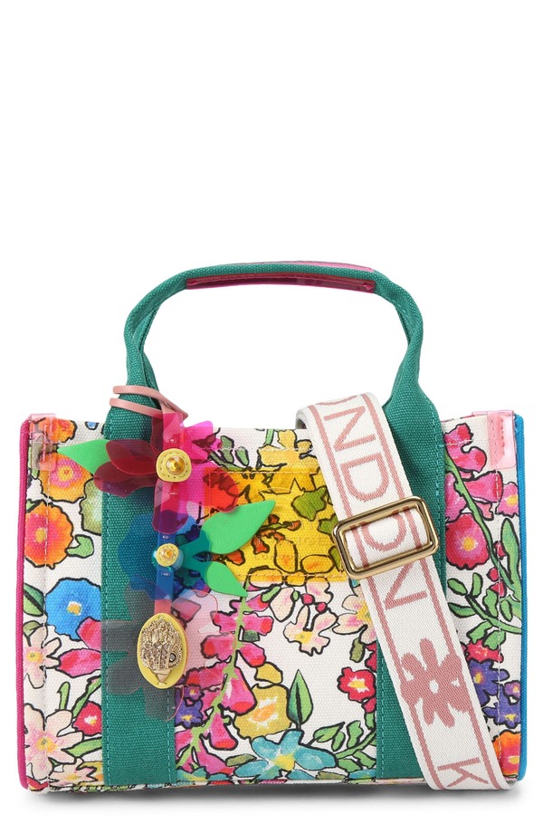 カートジェイガーロンドン レディース バッグ Kurt Geiger London X-Small Southbank Canvas Tote OPEN WHITE/ MULTI ホワイト｜ReVida 店
