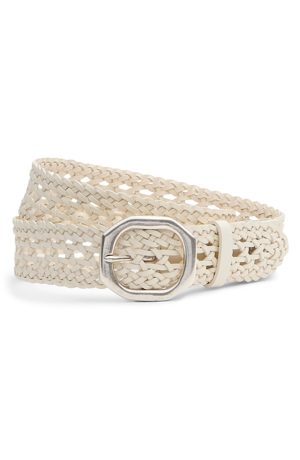 ラグアンドボーン レディース アクセサリー ベルト レザー rag & bone Audrey Woven Leather Belt ANTIQUE WHITE ホワイト|ReVida 店