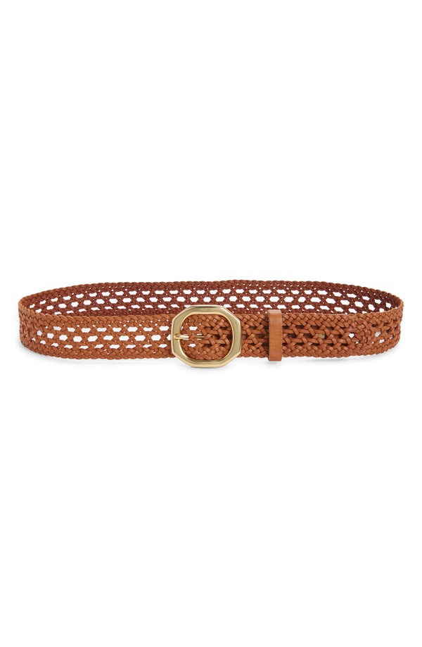 ラグアンドボーン レディース アクセサリー ベルト レザー rag & bone Audrey Woven Leather Belt OAK BROWN ブラウン|ReVida 店