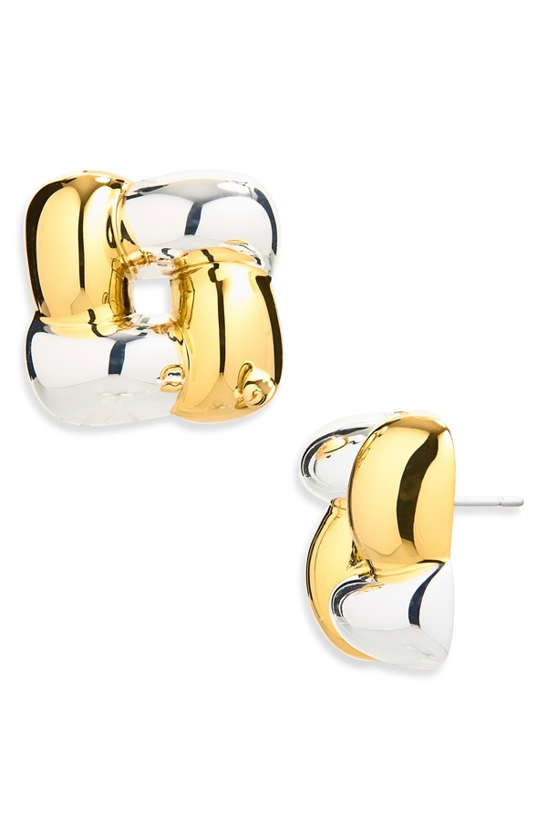 ジェニーバード レディース アクセサリー ピアス・イヤリング JENNY BIRD Small Woven Square Stud Earrings TWO-TONE｜ReVida 店