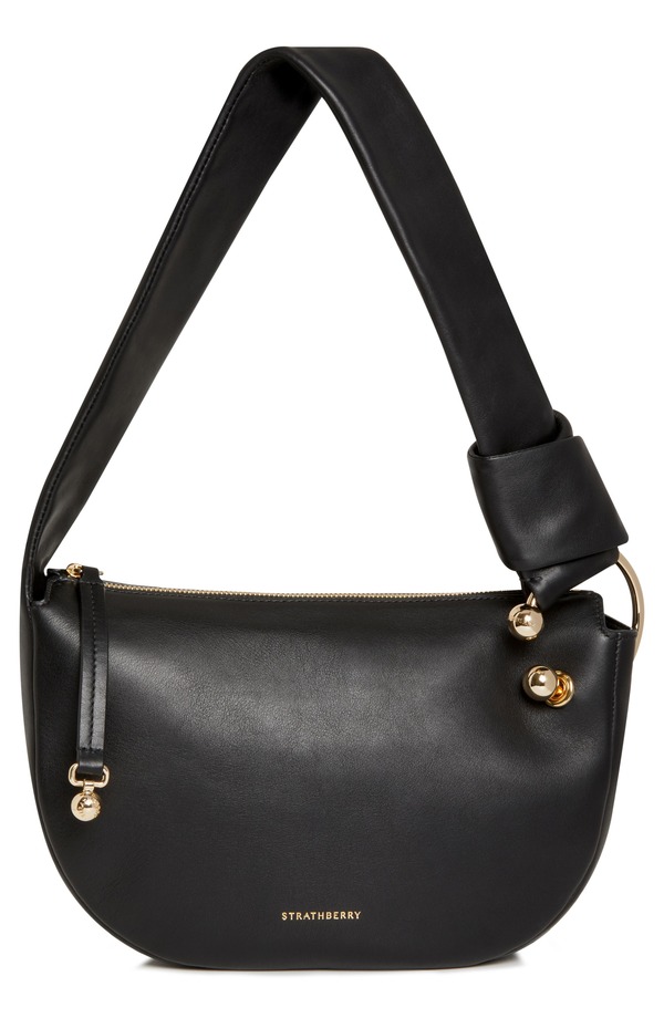 ストラスベリー レディース バッグ ミニ レザー Strathberry Mini Halo Leather Shoulder Bag BLACK ブラック｜ReVida 店