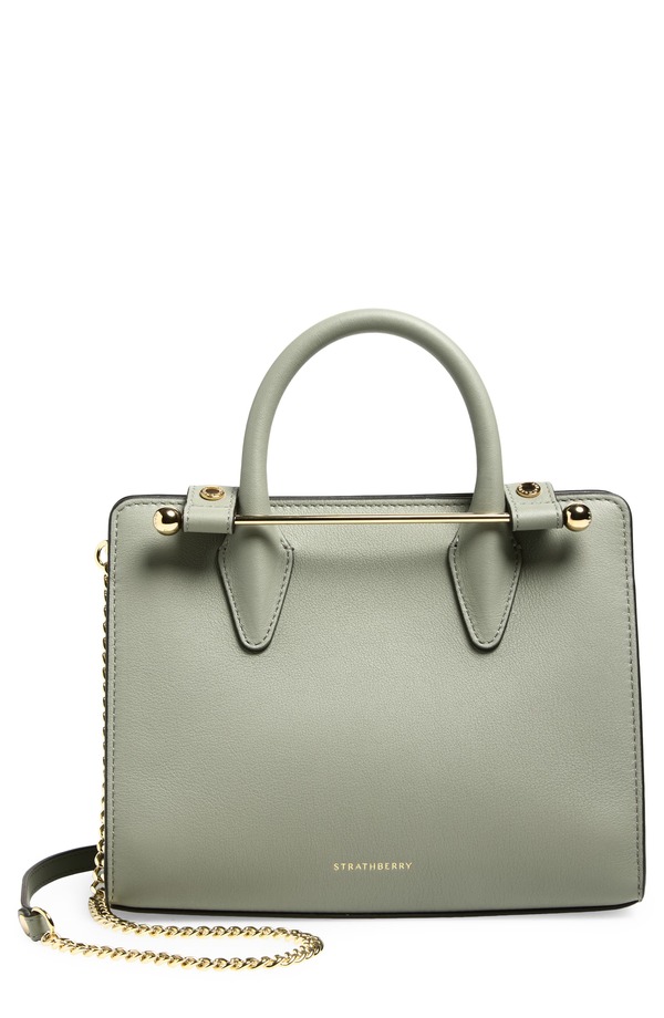 ストラスベリー レディース バッグ ミニ レザー Strathberry Mini Leather Tote LIBRARY GREEN グリーン｜ReVida 店