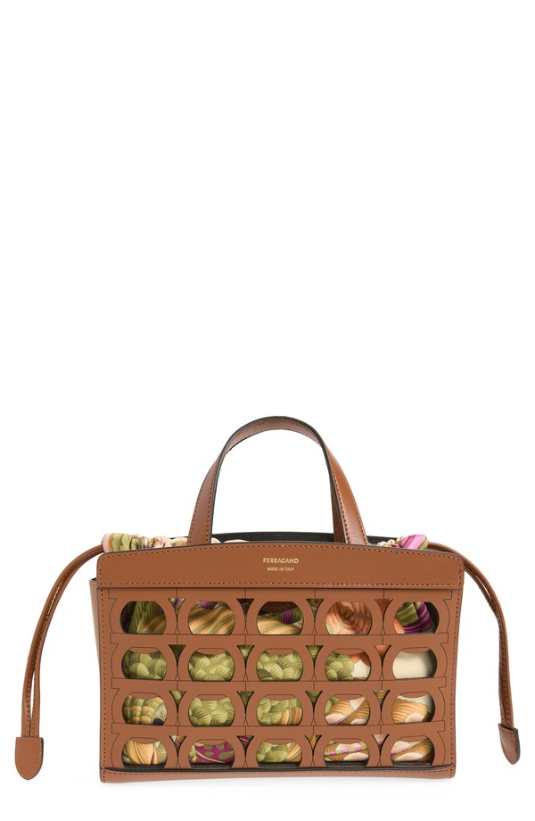 フェラガモ レディース バッグ ミニ FERRAGAMO Mini Tote NEW COGNAC NERO|ReVida 店