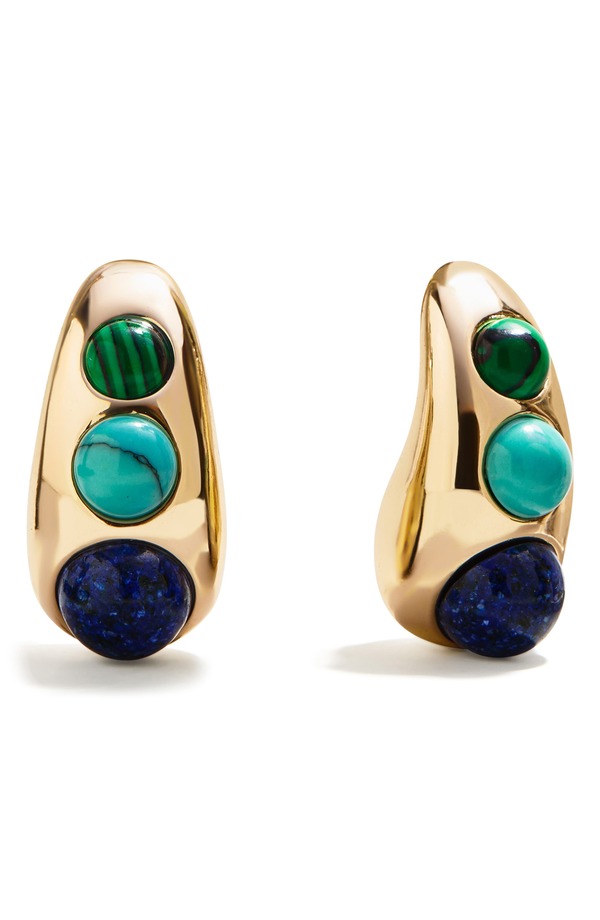 バウブルバー レディース アクセサリー ピアス・イヤリング BaubleBar Ella Semi Precious Drop Earrings MULTI GREEN グリーン｜ReVida 店