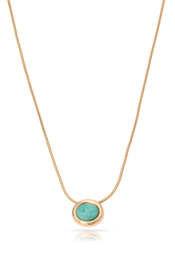 エティカ レディース アクセサリー ネックレス・チョーカー レース Ettika Semiprecioustone Pendant Necklace TURQUOISE/ GOLD ターコイズ|ReVida 店