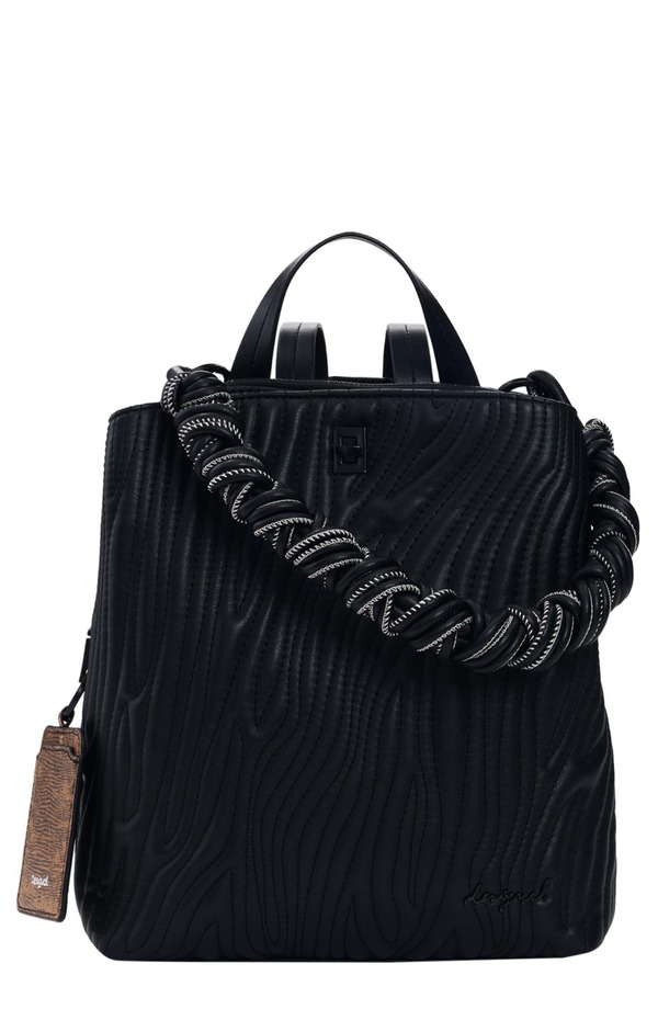 デジグアル レディース バッグ バックパック・リュックサック ミニ 刺繍 Desigual Mini Wavembroide red Convertible Backpack BLACK ブラック|ReVida 店