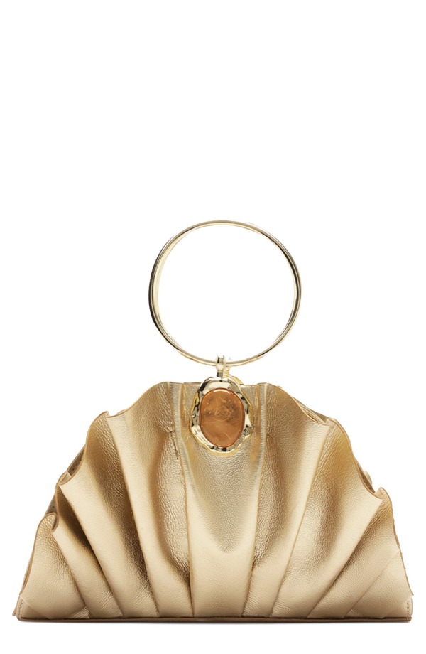 アレッツォ レディース バッグ レザー Arezzo Small Ravena Leather Clutch PLATINO｜ReVida 店