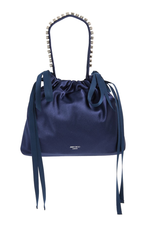 ジミーチュー レディース バッグ ミニ Jimmy Choo Mini Drawstring Top Handle Bag MARINE/ SILVER シルバー|ReVida 店