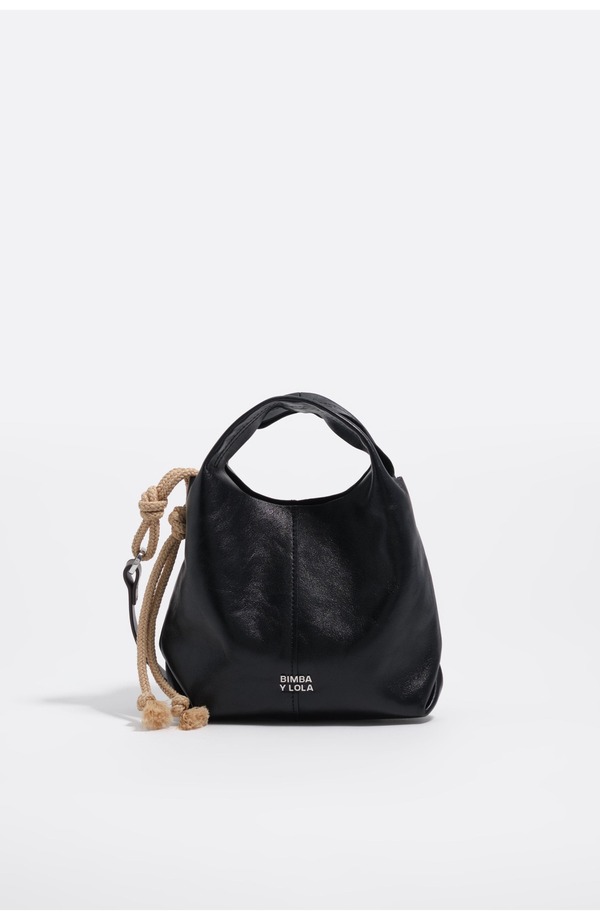 ビンバイローラ レディース バッグ ミニ レザー Bimba y Lola Leather Mini Paper Bag SS26 BLACK ブラック|ReVida 店
