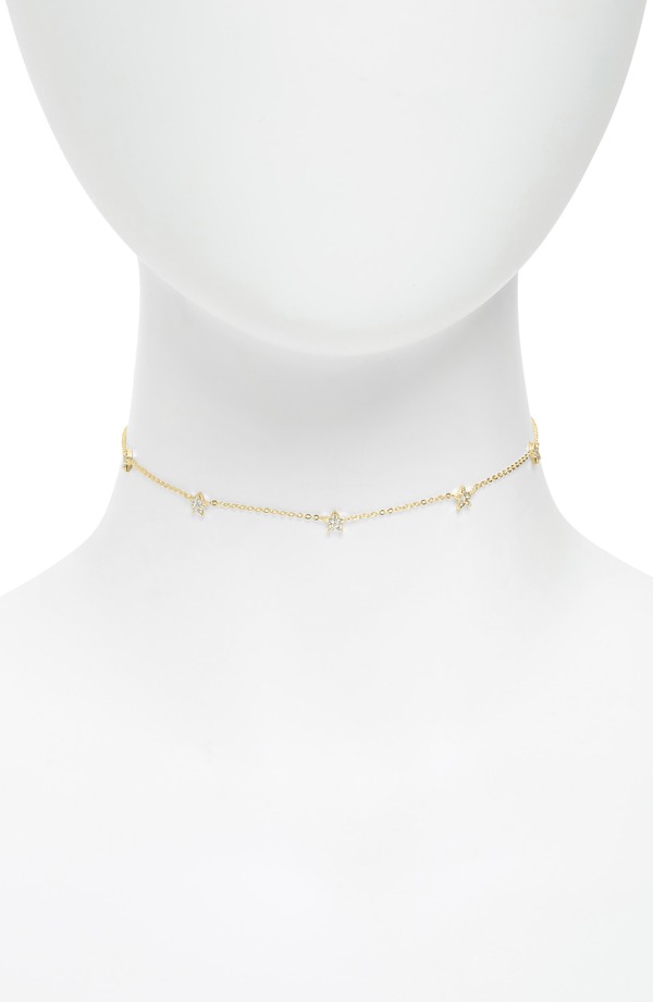 アルジェントヴィーヴォ レディース アクセサリー ネックレス・チョーカー レース Argento Vivo Sterling Silver Argento Vivo Pav Star Choker Necklace GOLD ゴールド｜ReVida 店