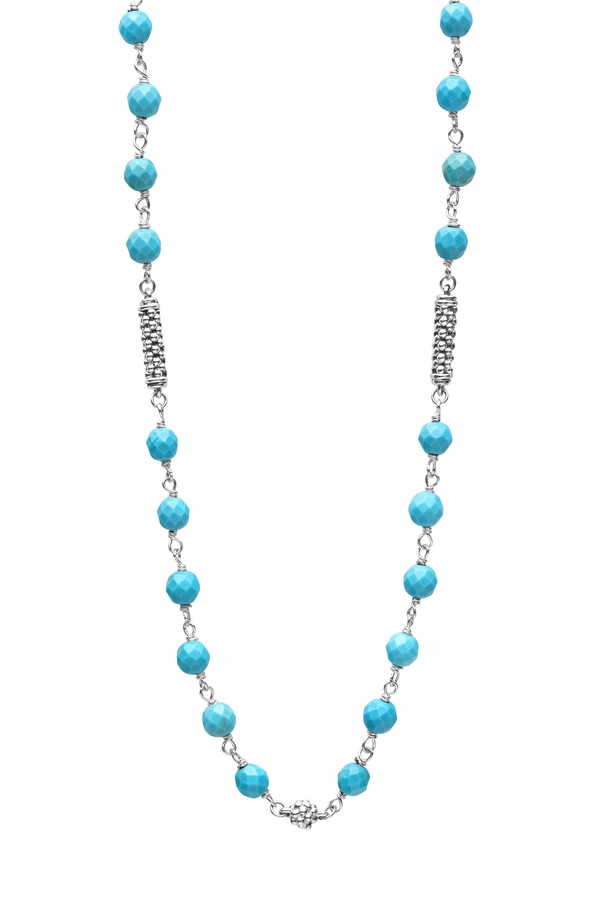 ラゴス レディース アクセサリー ネックレス・チョーカー レース LAGOS Caviar Icon Turquoise Bead Necklace TURQUOISE ターコイズ｜ReVida 店