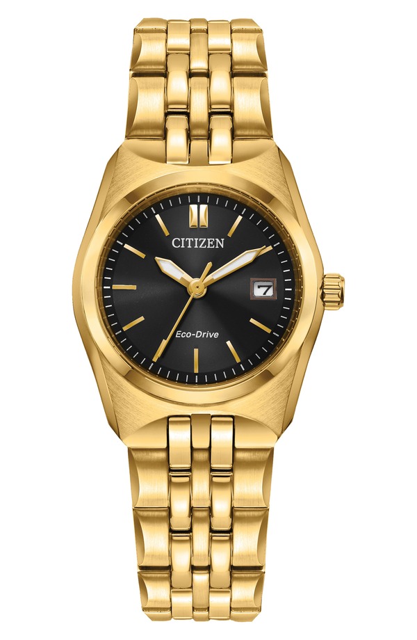 シチズン レディース アクセサリー 腕時計 Citizen Classic Bracelet Watch 27mm GOLD-TONE BLACK ブラック｜ReVida 店