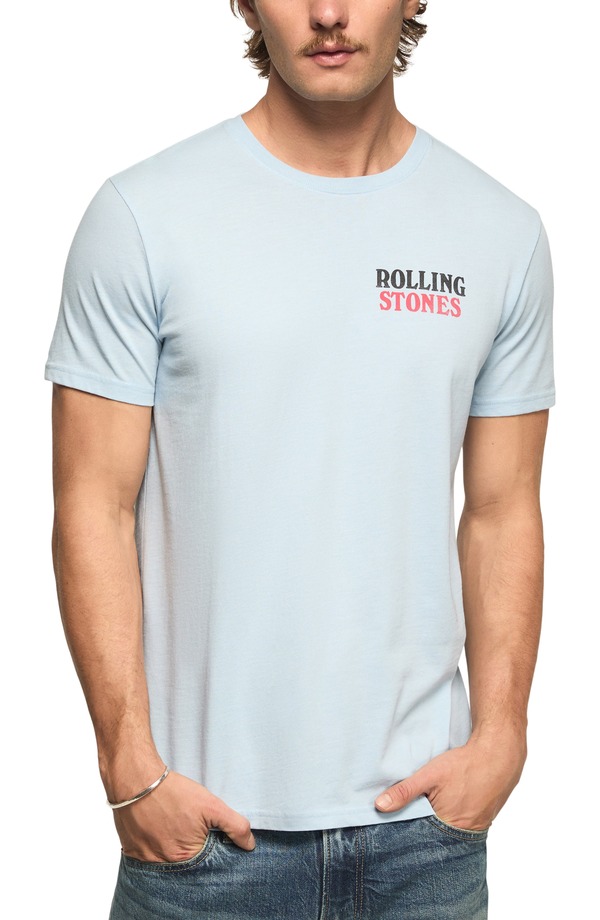 ラッキーブランド メンズ トップス Tシャツ グラフィック Lucky Brand Rolling Stones Tongues Graphic T-Shirt CERULEAN|ReVida 店