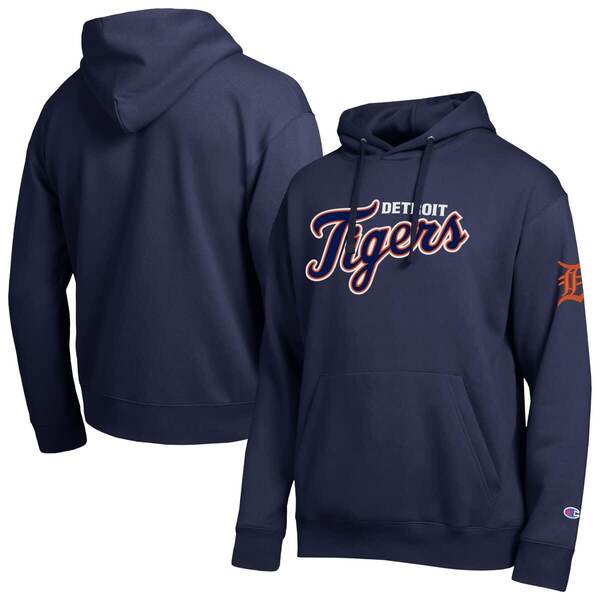チャンピオン メンズ アウター パーカー・スウェット Men's Champio navy Detroitigers All Star Wordmark Hoodie Navy ネイビー｜ReVida 店