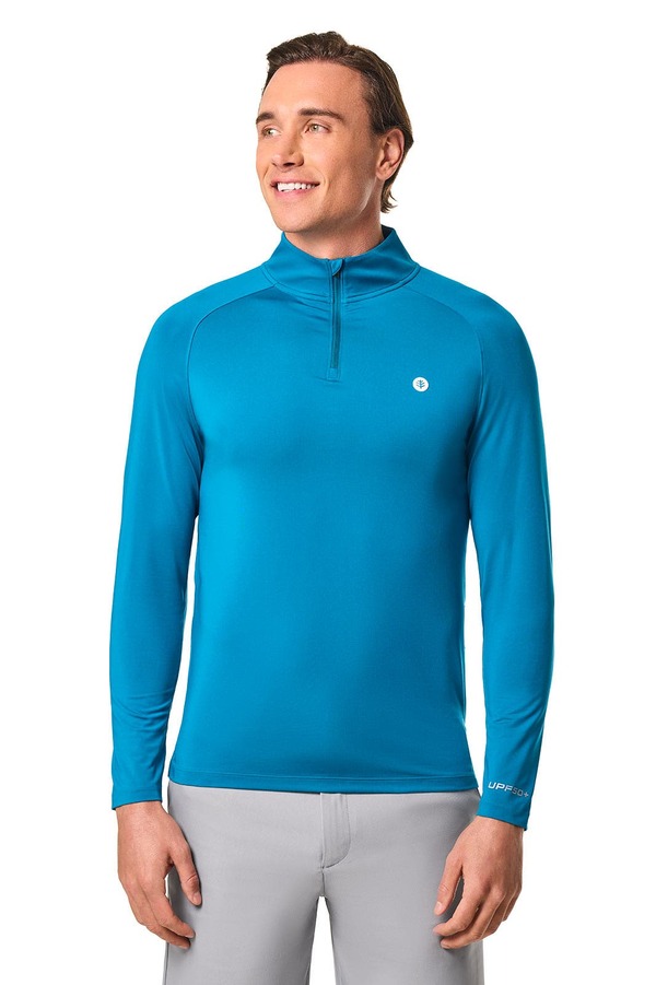 クーリバー メンズ アウター ジャケット・ブルゾン Coolibar Men's Fairway Golf Pullover UPF 50+ Sun Protection Bluejay｜ReVida 店
